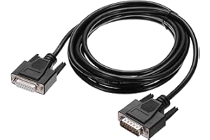 MECCANIXITY DB15 Serial Cable, 28AWG Aluminium Foil Shielded DB15 Male to Female Straight Through Serial Cable for Data Commu