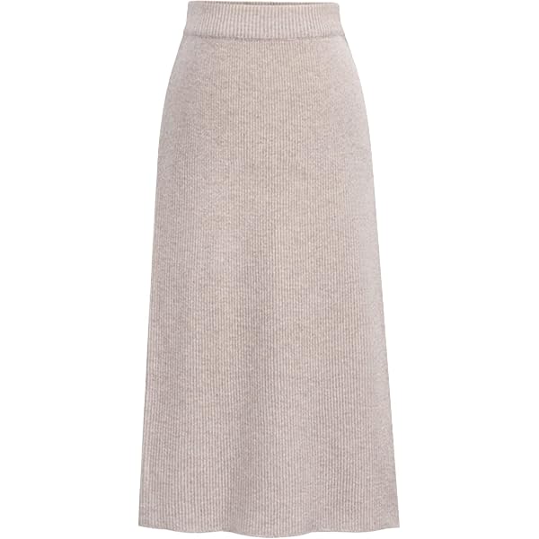 UNeedVog Women's Knit Skirt - High Waist A-Line, Pleated, Midi Length, 80% Acrylic 20% Polyester - View #2