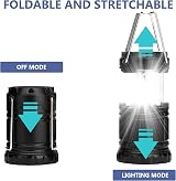 Jsdoin 2 Pack LED Camping Lantern Portable Battery Operated Foldable Hook view 2
