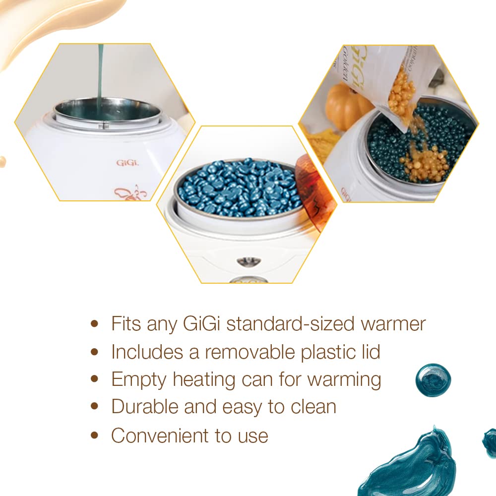 GiGi Empty Wax Refill Can for Hard Wax Beads - Professional Wax Warmer Compatible, Reusable & Heat-Resistant Container for Easy Waxing