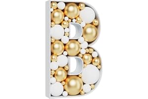MEYSIMOON 3FT Large Marquee Letters Mosaic Balloon Frame Pre-cut Foam Board Marquee Light Up Letters B for Birthday Party Decorations,Wedding,Baby Shower DIY Party Supplies (Letter B)