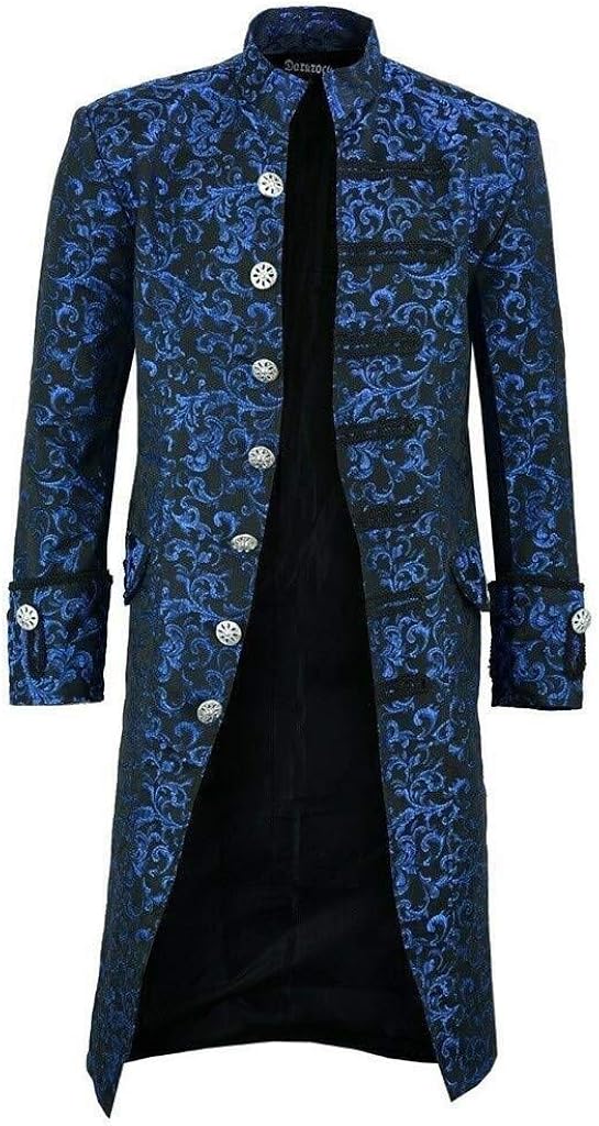 HX fashion Men's Jacket Steampunk Frock Coat Gothic Uniform Cosplay