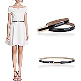 CaserBay Women's Belt Fashion Elegant Skinny Patent Leather Belts Genuine Leather Waistband Slim Waist Belt Gold Alloy Buckle