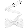 Qancekoo Adjustable Men Bowtie Solid Color Double Fold Pre-Tied Bow Tie for Dinners, Weddings, Parties, Business, Proms