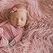 Newborn Photo Props Faux Fur Soft 29.5x19.7 inch Baby Boy Girl Photo Blanket Studio Backdrop Photo Mat Pink