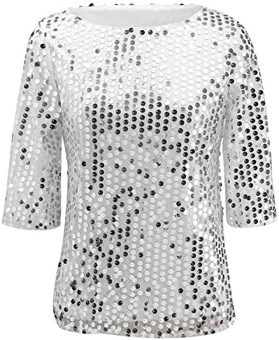 Womens Plus Size Shimmer Glam Glitter Sequined Tank Top Shirts Blouses