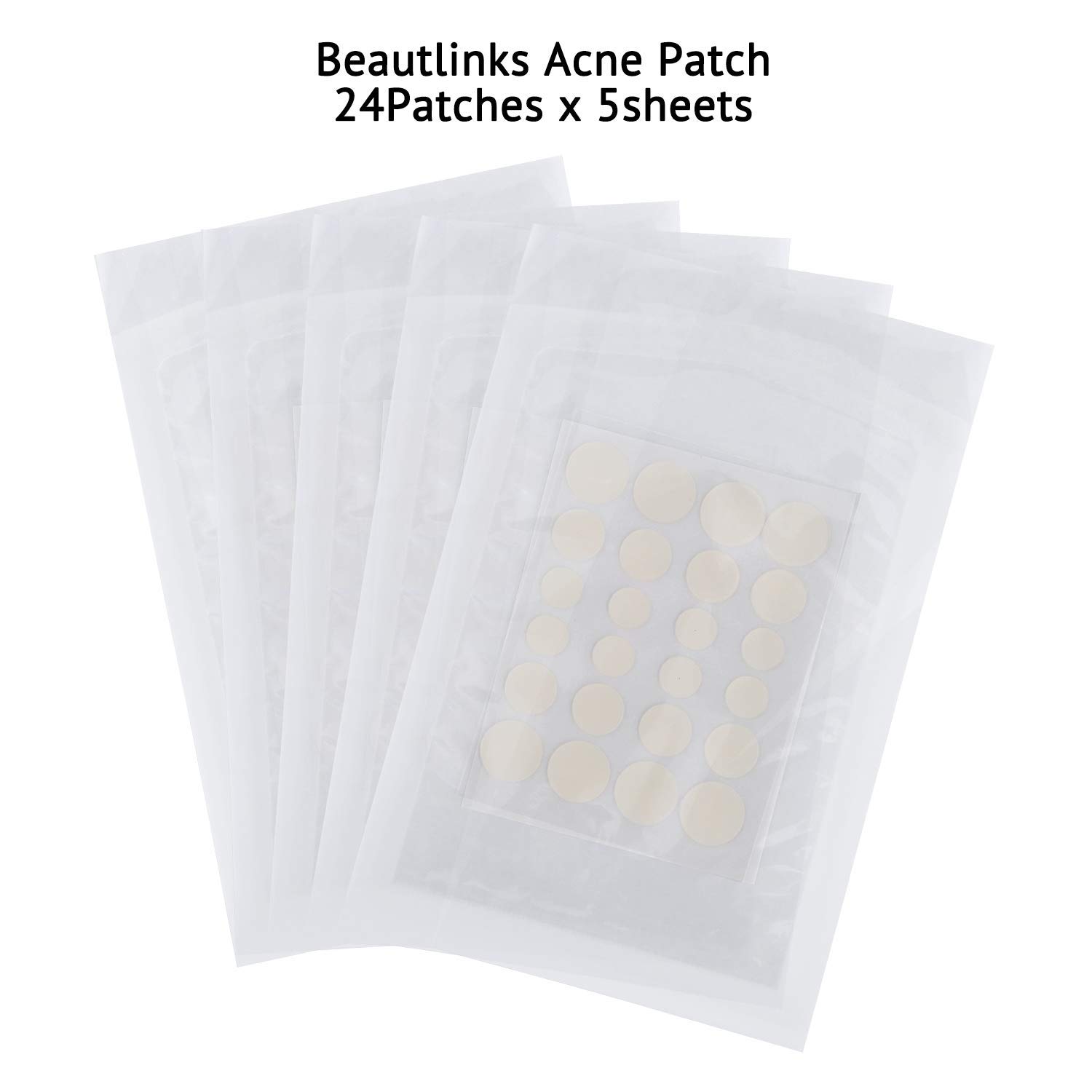 Acne Pimple Healing Patch Hydrocolloid Acne Absorbing Spot Dot 5 Pack x 24 Count(Size 8mm, 10mm, 12mm)
