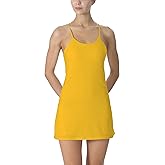 Women's Exercise Sleeveless Dress Tennis Golf Workout Dress with Pockets Built-in Shorts & Bra Yoga Sports Athletic Dress