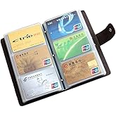 boshiho Leather Credit Card Holder Business Card Case Book Style 90 Count Name ID Card Holder Book