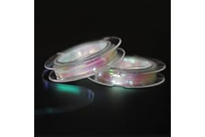 2 Small Spools 2.3mm Wide Flat Pearl Coating Holographic Tinsel Magnum Flashabou Sparkle Flash Fly Tying Materials