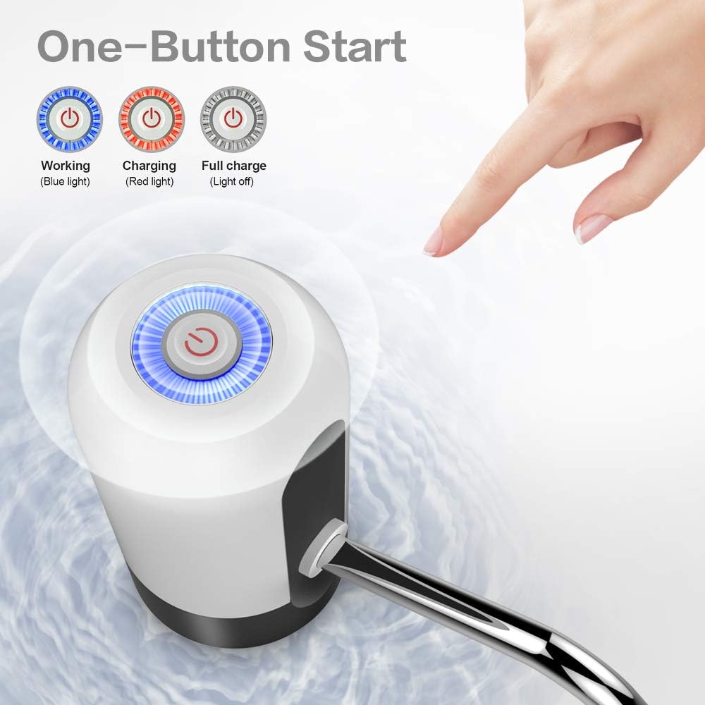 Water Dispenser 5 Gallon, MIKOSI Water Jug Dispenser Universal Electric Water Bottle Dispenser, Water Pump For 5 Gallon Bottle With 2 Silicone - - 
