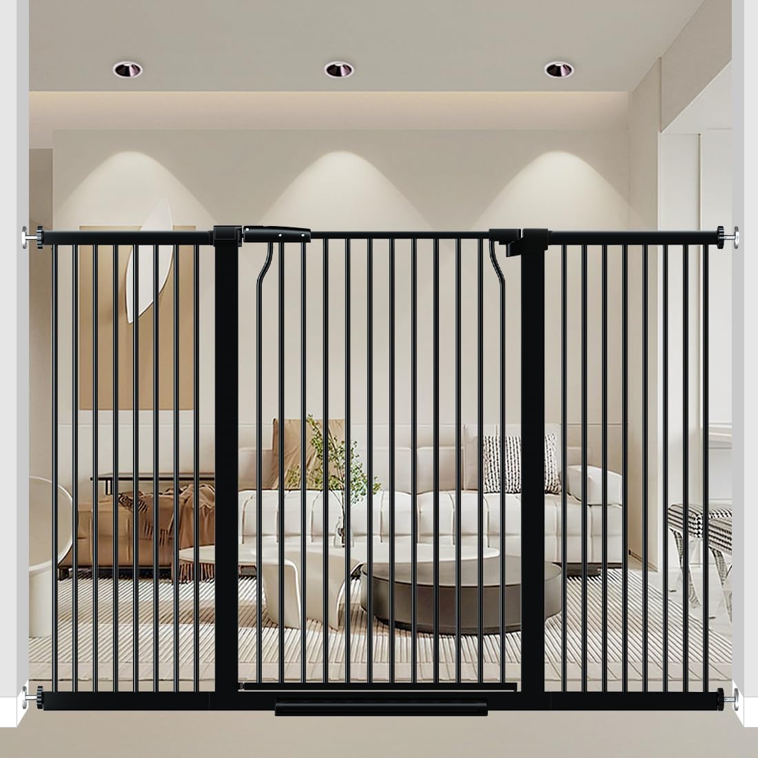 Photo 1 of  Gate for Doorways Stairs,Wide Baby Gates Walk Thru, No Drill Long Pet Gate for Doggie Puppy, Auto Close Large Child Safety Gate with Door Indoor, WHITE
***UNKNOWN MEASURES
***SIMILAR ITEM