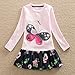 NOVA Kids Girls Cotton Long Sleeve Above Knee Dresses Pink H5460 5-6 Years