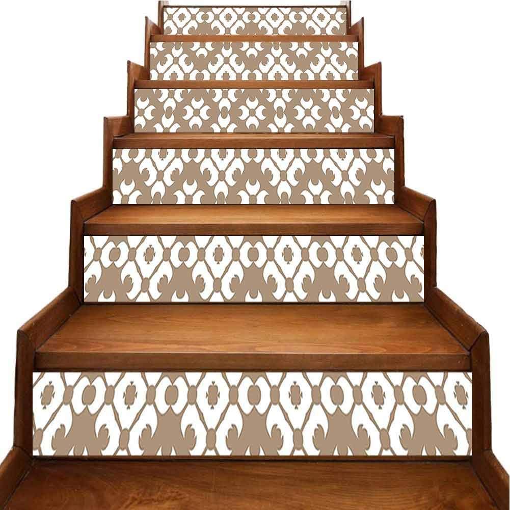 Family Decor Staircase Decal Classy Floral Victorian Patterns Romantic Western Retro Renaissance English Modern Home Decorations Diy Wall Mural Decorative W39 3 X H7 Inch Amazon Co Uk Kitchen Home