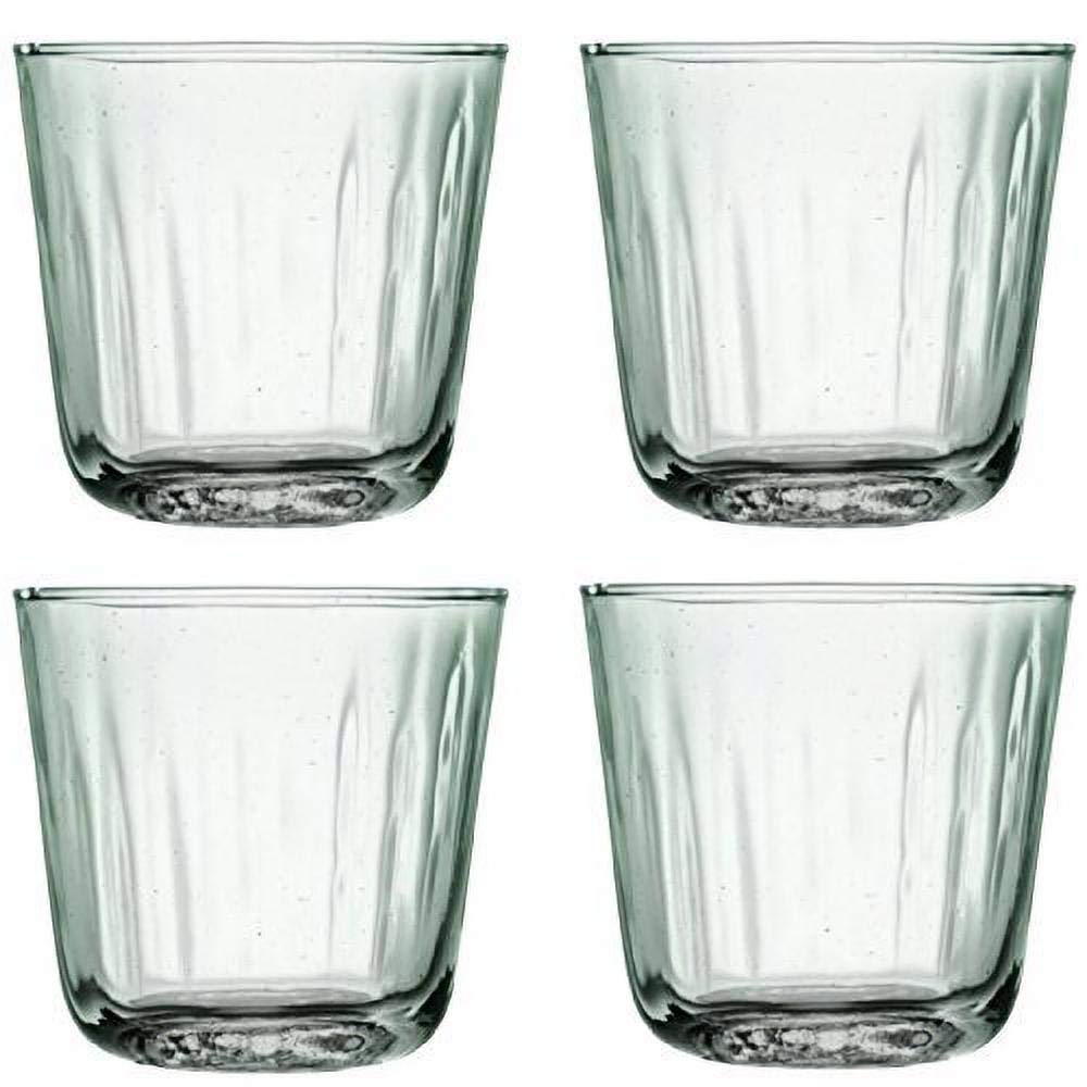 LSA International Mia Tumbler 250ml Recycled/Part Optic | Set of 4 | Recycled Glassware | MZ01, Clear Decorated