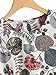 SheIn Women's Loose Ruffle Hem Peplum Short Sleeve Blouse Top One-Size Palm Leaf
