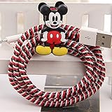 Tospania® DIY Cartoon Style Spiral Wire Protectors for Apple Lightning Cables/Samsung and other Tablet Charging Cables/ Earphone Cords and More (Mickey)
