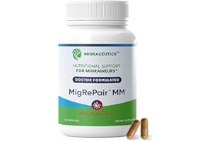 MIGRACEUTICS MigRePair MM - Doctor Formulated Natural Herbal Migraine Supplement for Women - Menstrual Migraine Relief - Hormonal Migraine Support with Feverfew, White Willow Bark, Ginger, Pine Bark & Grape Seed