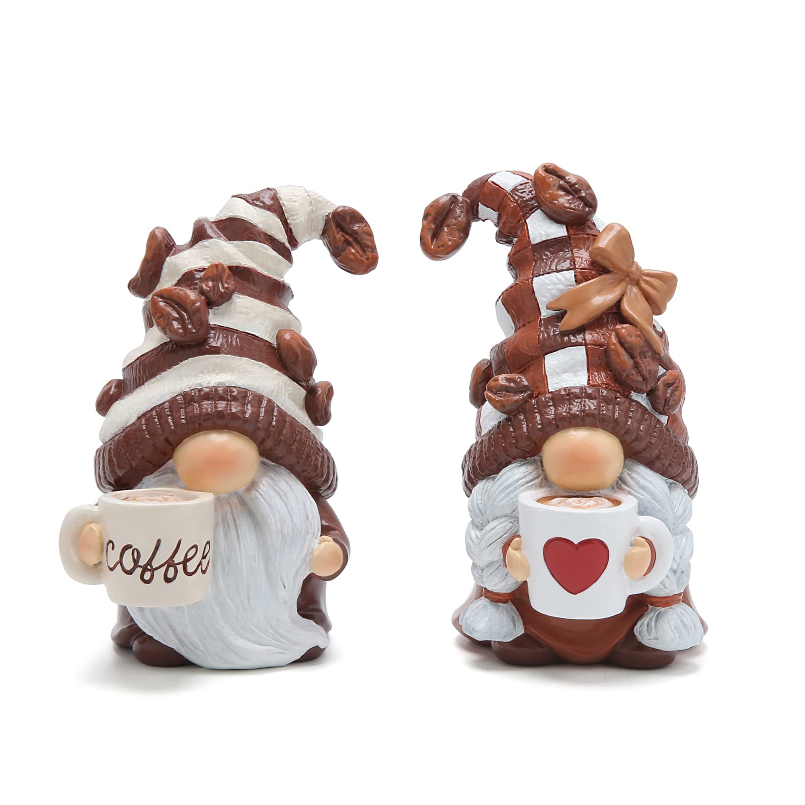 Photo 1 of Hodao 2PCS Coffee Gnomes Figurines - Swedish Tomte Elf Dwarf Decor for Bar, Home, Gifts