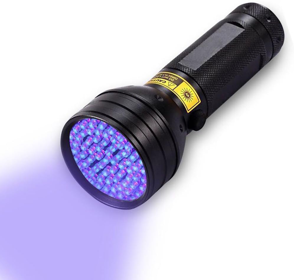 Kombrex 51 LEDS UV Flashlights, Blacklight Handheld Ultraviolet Flashlight, Pet Dog and Cat Urine Stain Detector 395nm, Black