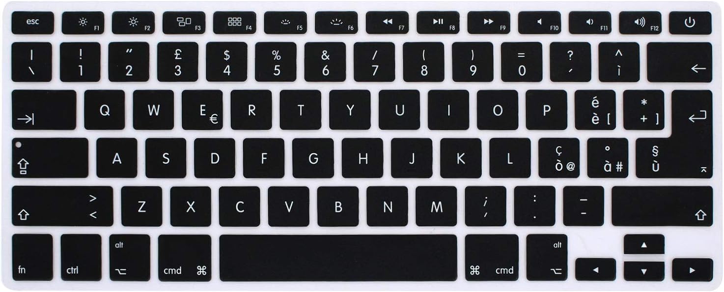 MMDW Italian Language Silicone Keyboard Cover for MacBook Pro 13" 15" 17" (with or w/out Retina Display) Silicone Skin for iMac Older for MacBook Old Air 13",USA and European Version