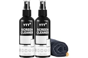 YTT Screen Cleaner Spray Kit (2X) - TV Screen Cleaner Spray and Microfiber Cleaning Cloth, Computer Screen Cleaner for LCD LED OLED TV, Car, Smartphone, iPad, Laptop, iPhone, MacBook (2 Pack)