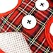 SELMAI Stylish Red Plaid Suits Mesh Dog Tuxedo Harness Vest Leash Set for Small Toy Dog Cat Puppy Adjsutable No Pull M