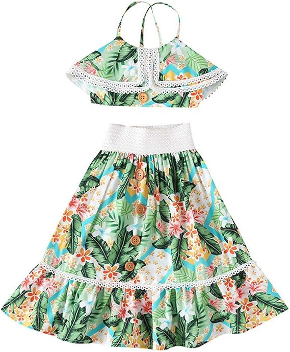 hawaiian crop top and skirt