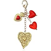 Tucnoeu Cute Women Keychains, Kawaii Heart Keychains, Bag Charms for Handbags Purse Keychain, Gold Key Chain for Purse Handbags Backpack Charm