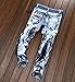 Men's Snow Wash Ripped Slim Jeans