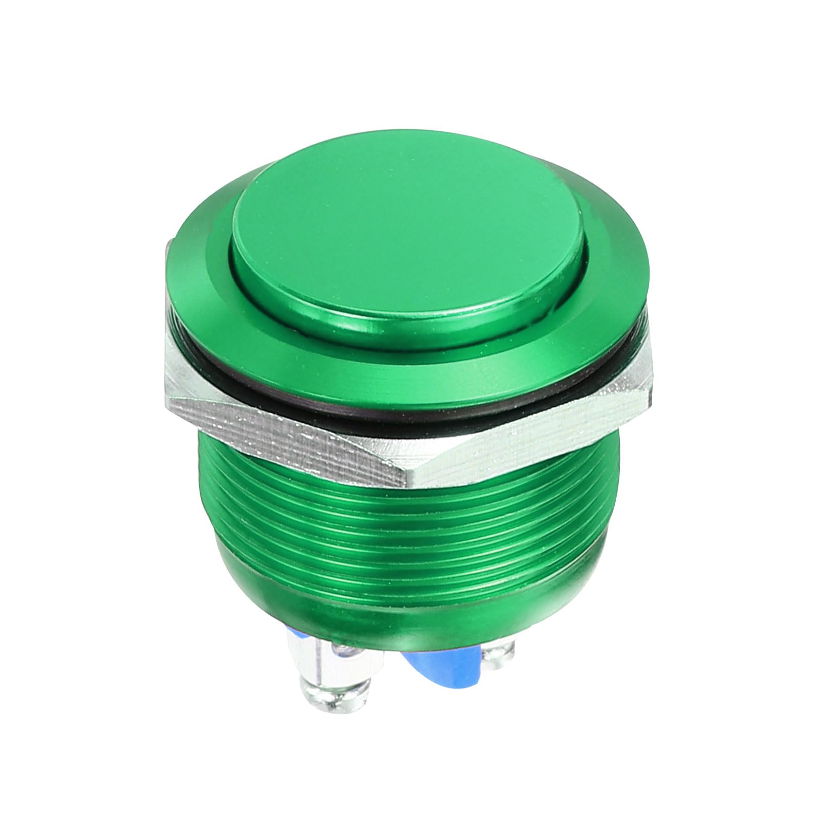 Photo 1 of DMiotech 1 Pcs 22mm / 7/8" Push Button Switch, IP66 1NO 0-250V 5A Momentary Latching Push Button Starter Light Switch Self-Reset, Aluminum Alloy High Head Green