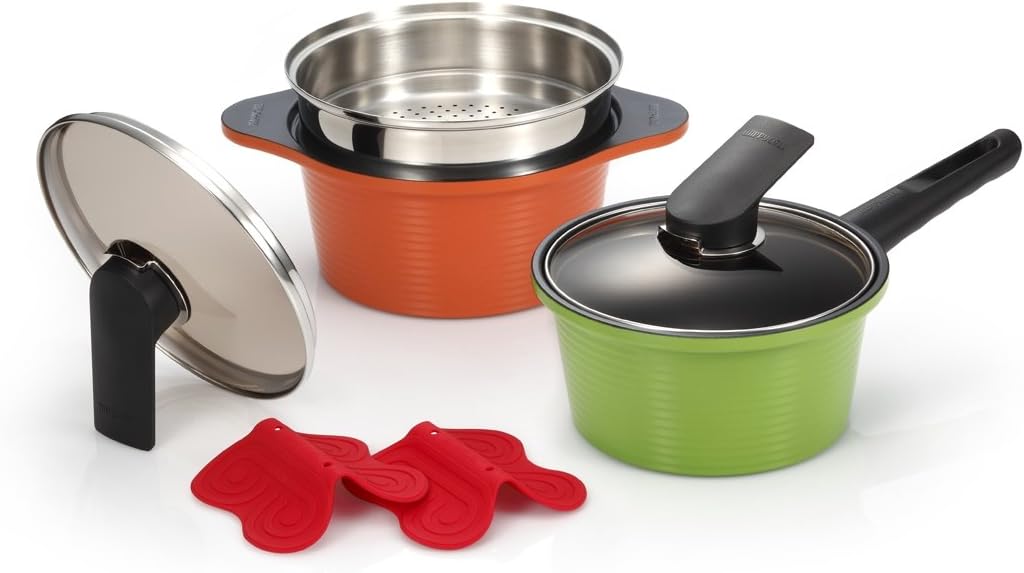 Happycall 6 Piece Cookware Pot Set Kitchen Aluminum Ceramic Coating Non Stick Happy Call