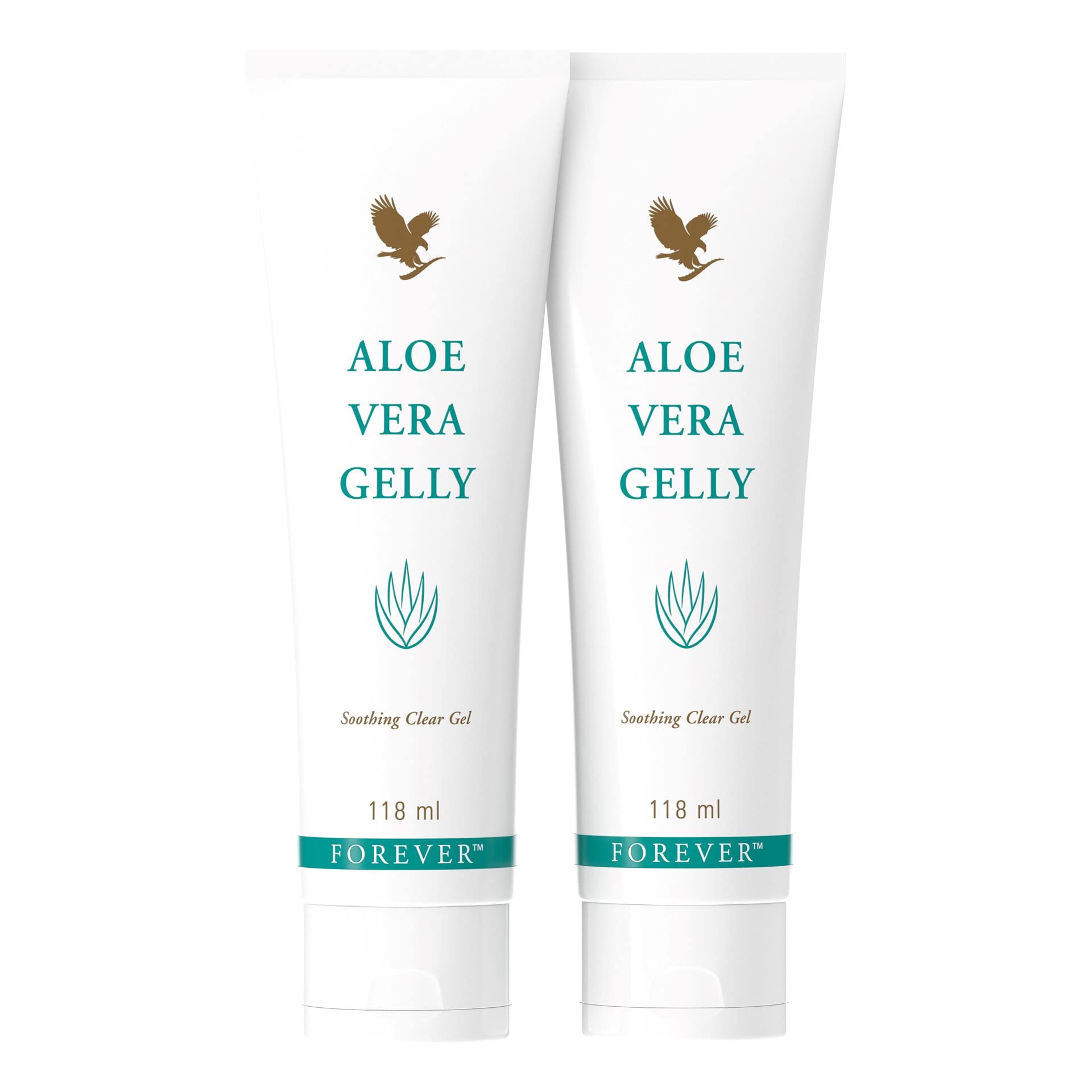 Forever Living Products Aloe Vera Gelly, 118ml, Lubricates sensitive skin, stain free, perfect after-sun care, Vegan friendly, Gluten free. (bundle of 2)