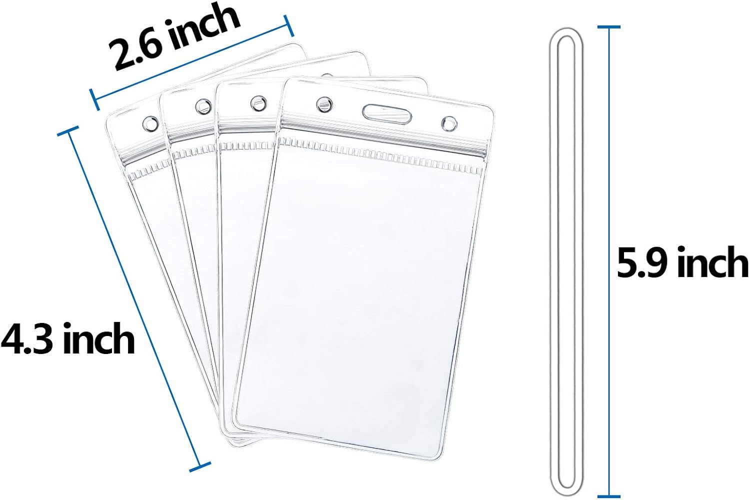 100 Pack Clear Luggage Identification Tags Waterproof Luggage Name Tag Badge Holders with Luggage Tag Straps Loops for Business Travel Supplies: Clothing