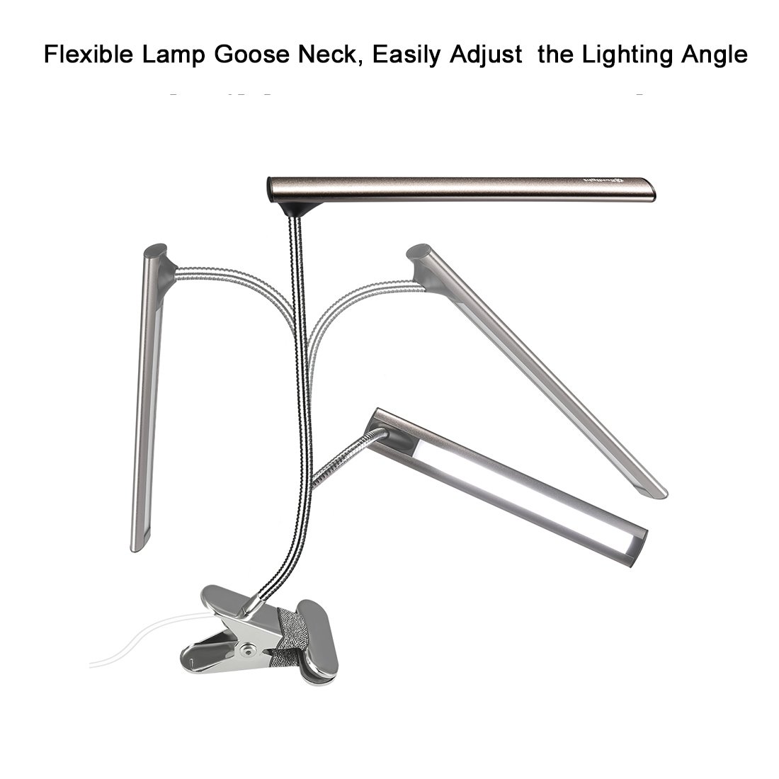 CeSunlight LED Clip On Desk Lamp, Bed Headboard Light With Clamp For