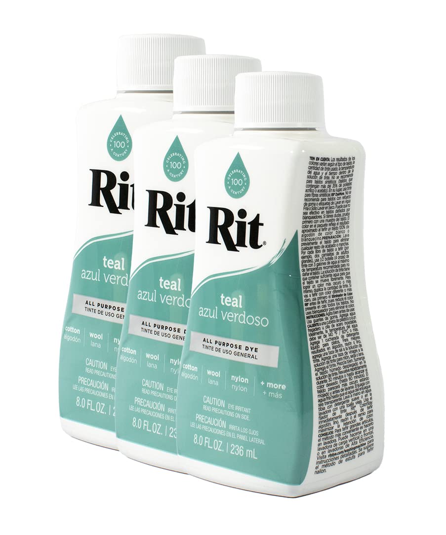 Rit Dye Liquid 236ml Teal Pack of Three