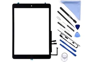 FIRST CHOOSE New Touch Screen Digitizer Repair Kit for iPad 9.7" 2018 iPad 6 6th Gen A1893 A1954 Digitizer Replacement with Home Button,(Not Include LCD) +Pre-Installed Adhesive + Tools (Black)