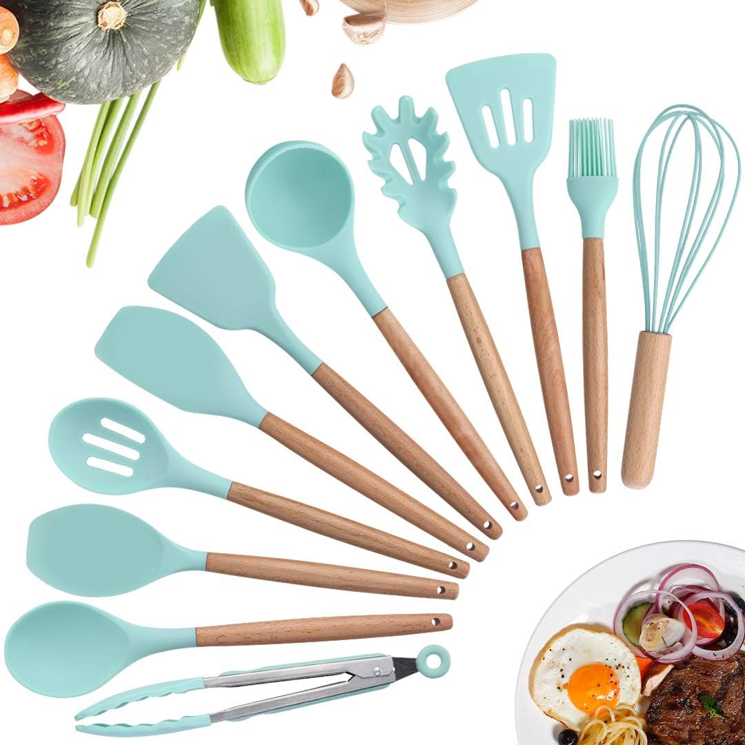 WUYASTA Kitchen Utensils Set 11pcs Kitchen Gadgets Cookware Nonstick Professional Home Cooking Tool for Pots & Pans Complete Kitchen Cooking Utensils
