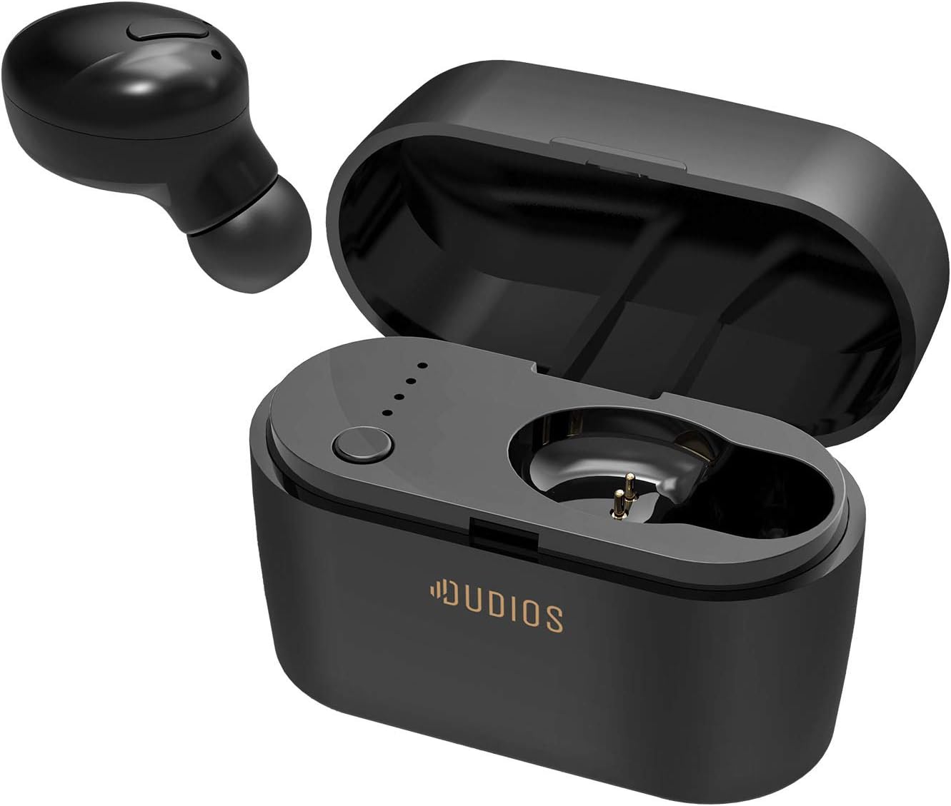 Singel Earphone Bluetooth 5.0, Wireless in-Ear Mini Earbud with Mic 3.5 Hours Playtime Car Headphone with Charging Case Dual Pairing for iPhone and Android Smart Phones-Black