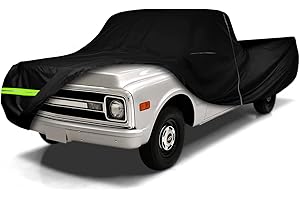 SAPUBK Waterproof Car Cover Compatible with Chevrolet C10 C20 K10 K20 1960-1987 Standard Cab Short Bed Accessories, 420D All Weather Car Covers with Zipper&Lock for Car Dust Snow Rain Hail Protection