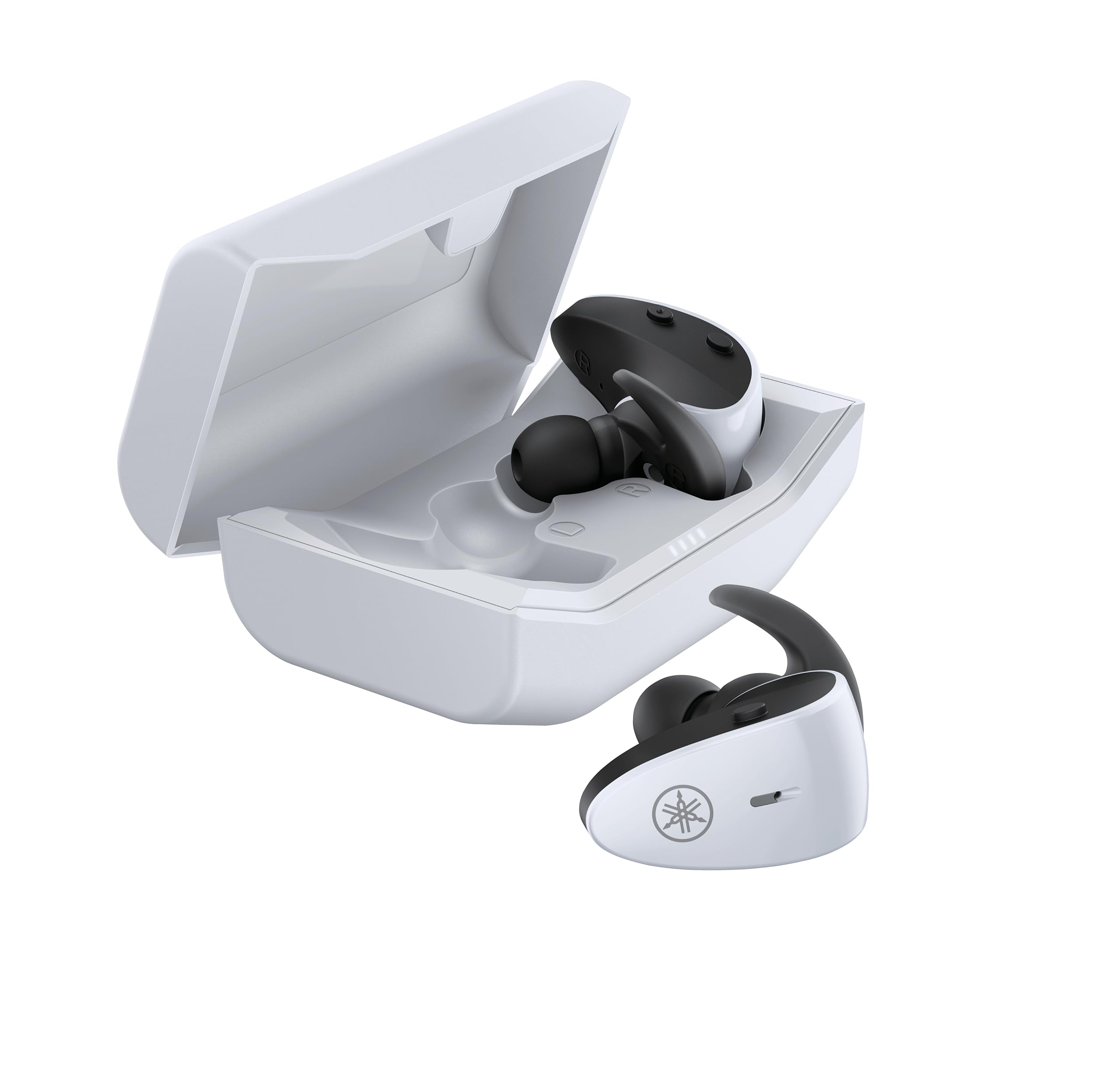 Yamaha TW-ES5A, True Wireless Sport Earbuds, with Listening Care and Ambient Sound, IPX7 waterproof, upto 34 h playback time, App with EQ controls, Colour White โ image 1