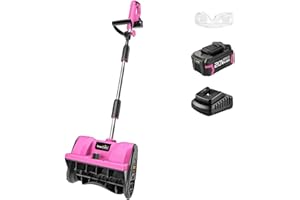 SnapFresh Cordless Snow Shovel, 12 Inch 20V Cordless Snow Shovel with 4000mAh Battery & Fast Charger(Pink)