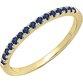 Dazzlingrock Collection Round Gemstone or Natural Diamond Elegant Wedding Band for Women in Real Solid Gold