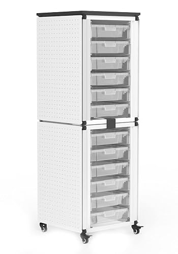 Master Module Storage Kit LUXOR MBS-STR-12-12S Modular Classroom Storage Cabinet - 2 Stacked ...