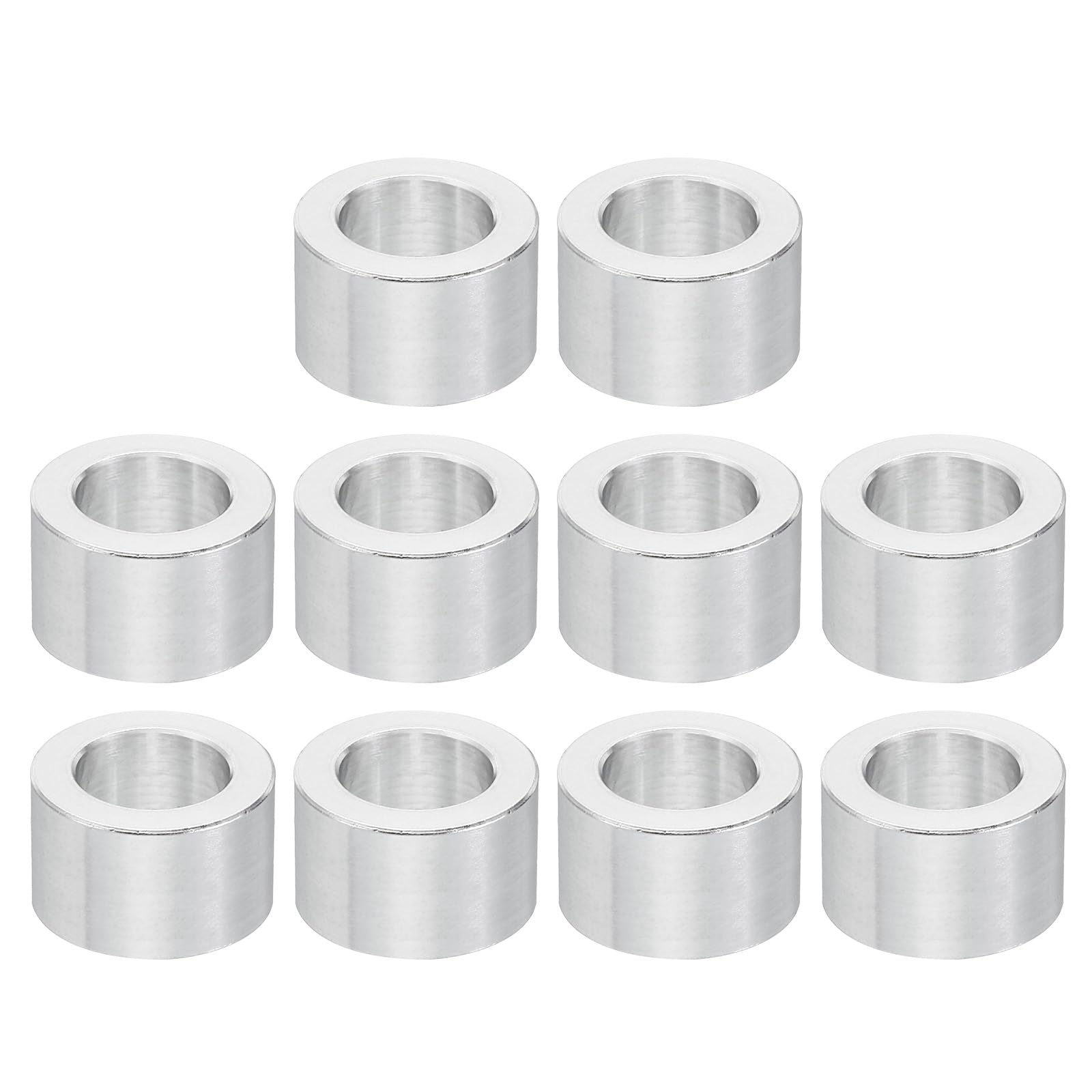PATIKIL M12 Aluminum Spacers, 10 Pcs Metal Spacer Aluminum 12.5mm ID x 20mm OD x 12mm L Aluminum Spacer Screw Standoff Round for 1/2inch or M12 Screw Bolts