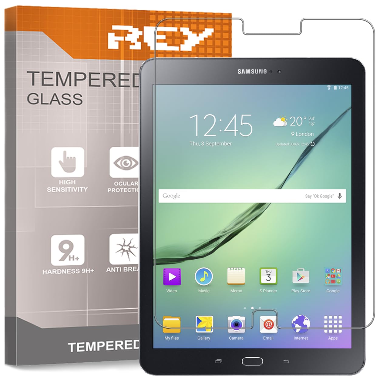 Screen Protector for SAMSUNG GALAXY TAB S2 9,7", Tempered Glass Film, Premium quality, [Pack 2x]