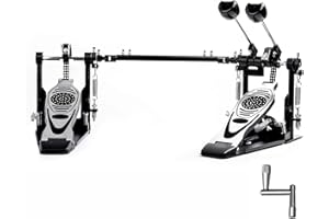 Vaisoeny Double Bass Drum Pedal, Double Chain Double Bass Pedal, Double Kick Pedal for Bass Drum，Drum Set Kit and Electronic Drums (V-VZ14)