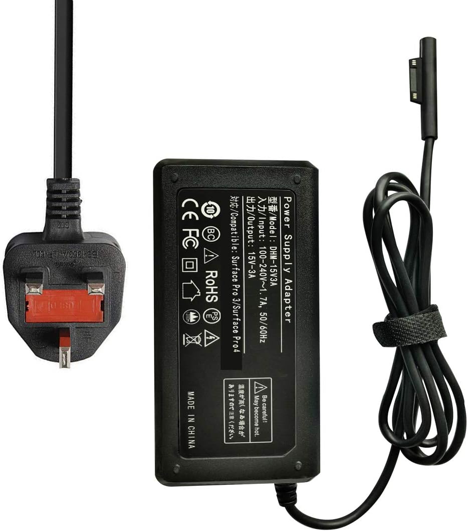Surface Pro charger, XINGDONGCHI Magnetic UK Plug replace Power Supply 15V/3A AC Adapter Cord for Microsoft Surface Pro 3 Pro 4 i5 i7 Intel Tablet Charger