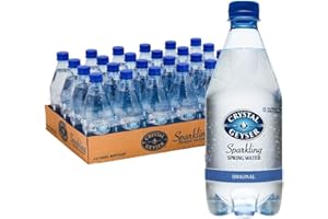 CRYSTAL GEYSER SINCE 1977 Crystal Geyser Natural Sparkling Spring Water, Unflavored, No Artificial Ingredients or Sweeteners, Carbonated, Non GMO Pure, light and crisp, 18 Fl Oz (24 Pack)