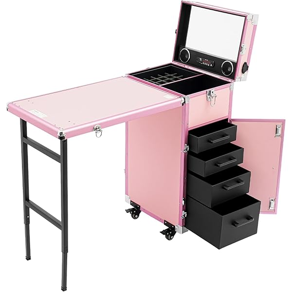 Amazon.com : Cbhfmljd Rolling Manicure Table Makeup Train Case